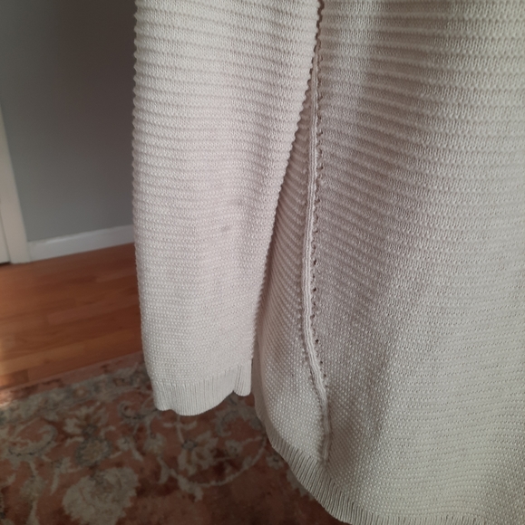 L.L.Bean open cream knit cardigan sweater - Picture 4 of 9